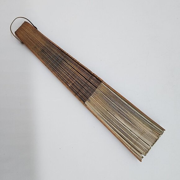 Antique Hand Painted Folding Hand Fan Elegant Ladies Design Wooden Ribs Wall Art - Picture 11 of 11